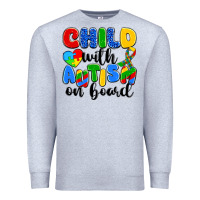 Heather Grey child with autism on board Premium Sweatshirt - Artiststas