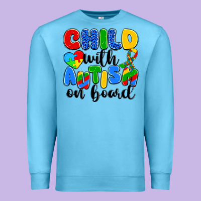 Child With Autism On Board Premium Sweatshirt Designed By Artiststas