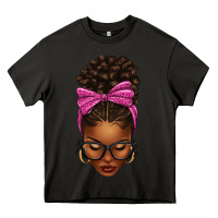 Asphalt afro messy bun pink leopard bow Heavy Core Tee - texasbilliewilder
