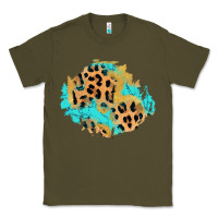 Army Green glitter leopard turquoise patch Classic Tee - AdoDesignShop