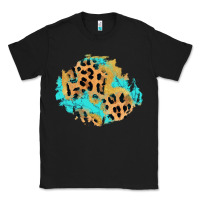 Black glitter leopard turquoise patch Classic Tee - AdoDesignShop