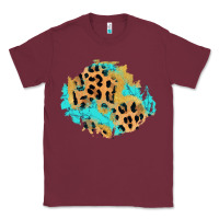 Burgundy glitter leopard turquoise patch Classic Tee - AdoDesignShop