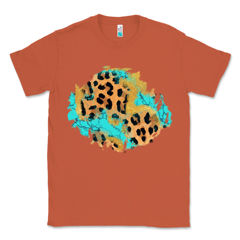 Glitter Leopard Turquoise Patch Classic Tee by AdoDesignShop | Teevron
