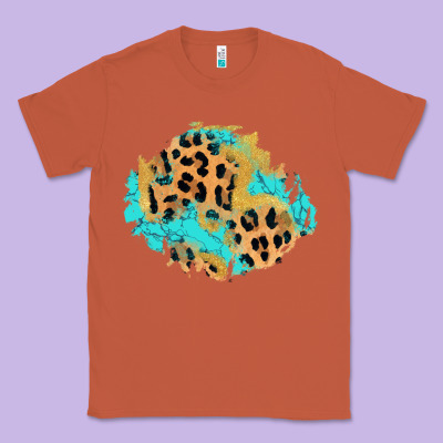 Glitter Leopard Turquoise Patch Classic Tee Designed By Adodesignshop
