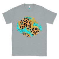 Heather Grey glitter leopard turquoise patch Classic Tee - AdoDesignShop