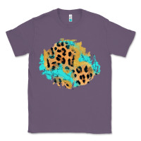 Lavender glitter leopard turquoise patch Classic Tee - AdoDesignShop