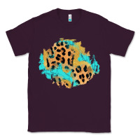 Plum glitter leopard turquoise patch Classic Tee - AdoDesignShop