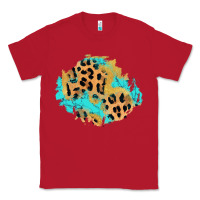 Red glitter leopard turquoise patch Classic Tee - AdoDesignShop