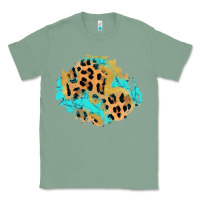 Sage glitter leopard turquoise patch Classic Tee - AdoDesignShop
