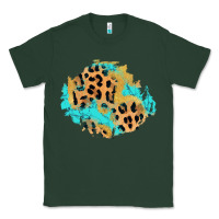Sports Green glitter leopard turquoise patch Classic Tee - AdoDesignShop
