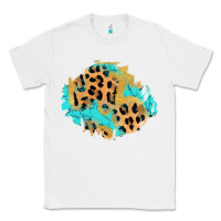 White glitter leopard turquoise patch Classic Tee - AdoDesignShop