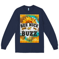 Navy bee nice or buzz off Long Sleeve Tee - LillyAllenDesigns