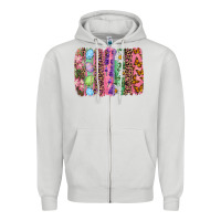 Dove Grey Western Easter brushstroke Zipper Hoodie - NancyCooperArtShop