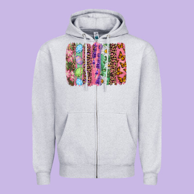 Western Easter Brushstroke Zipper Hoodie Designed By Nancycooperartshop