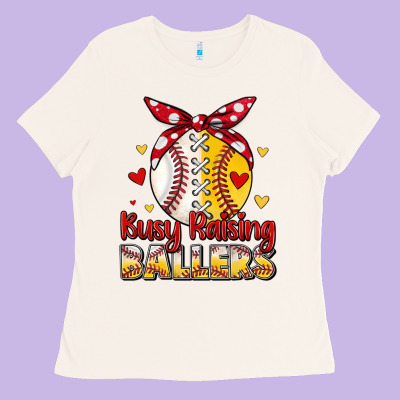 Busy Raising Ballers Ladies Tee Designed By Jahusdesignshop