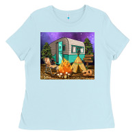 Baby Blue camping Ladies Tee - RanaPortraitStore