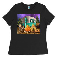Black camping Ladies Tee - RanaPortraitStore