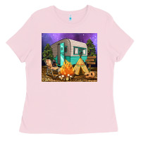 Bubblegum Pink camping Ladies Tee - RanaPortraitStore