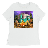 White camping Ladies Tee - RanaPortraitStore