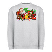 Heather Grey nurse with Christmas Heavyweight Sweatshirt - AdoDesignShop