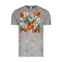 Cloud Rock breast cancer awareness with pumpkin and leopard seamless pattern Vintage Tee - BundleAndBundleShop