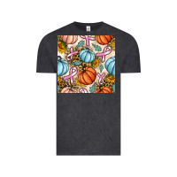 Vintage Black breast cancer awareness with pumpkin and leopard seamless pattern Vintage Tee - BundleAndBundleShop