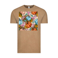 Breast Cancer Awareness With Pumpkin And Leopard Seamless Pattern Vintage Tee | Teevron