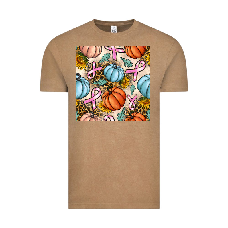 Breast Cancer Awareness With Pumpkin And Leopard Seamless Pattern Vintage Tee by BundleAndBundleShop | Teevron