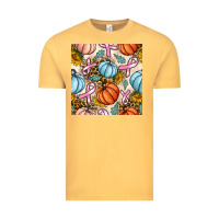 Vintage Mustard breast cancer awareness with pumpkin and leopard seamless pattern Vintage Tee - BundleAndBundleShop