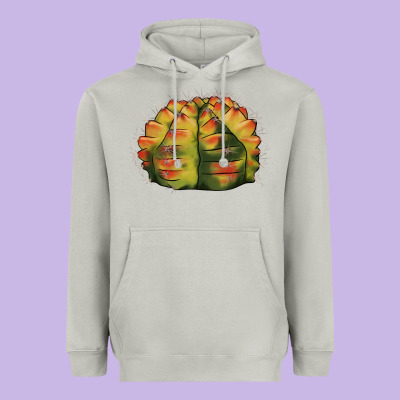 Gymnocalycium Variegated Cactus Heavyweight Hoodie Designed By Lillyallendesigns