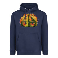 Navy Gymnocalycium Variegated Cactus Heavyweight Hoodie - LillyAllenDesigns