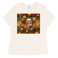 Bone Christmas cow Ladies Tee - RanaPortraitStore