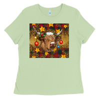 Matcha Christmas cow Ladies Tee - RanaPortraitStore