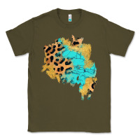 Army Green glitter leopard turquoise patch Classic Tee - AdoDesignShop