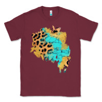 Burgundy glitter leopard turquoise patch Classic Tee - AdoDesignShop