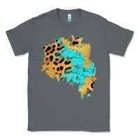 Charcoal Heather glitter leopard turquoise patch Classic Tee - AdoDesignShop