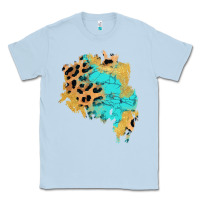 Dusty Blue glitter leopard turquoise patch Classic Tee - AdoDesignShop