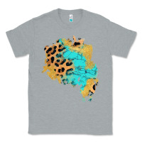 Heather Grey glitter leopard turquoise patch Classic Tee - AdoDesignShop