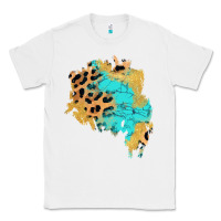 White glitter leopard turquoise patch Classic Tee - AdoDesignShop