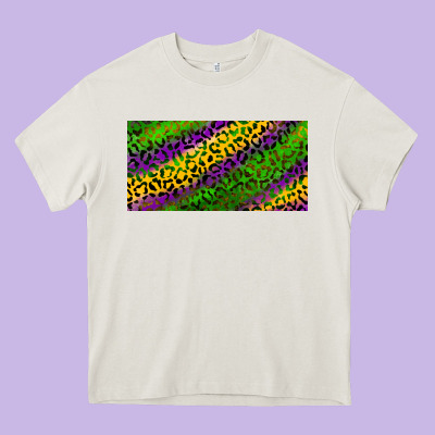 Heavy Core Tee Mardi Gras Leopard