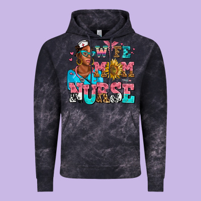 Afro Wife Mom Nurse Vintage Hoodie Designed By Adodesignshop