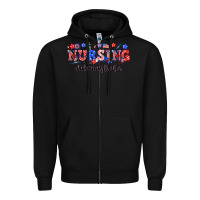 Black 4th of july nursing administrator Zipper Hoodie - NancyCooperArtShop