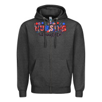 Charcoal Heather 4th of july nursing administrator Zipper Hoodie - NancyCooperArtShop