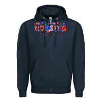 Navy 4th of july nursing administrator Zipper Hoodie - NancyCooperArtShop