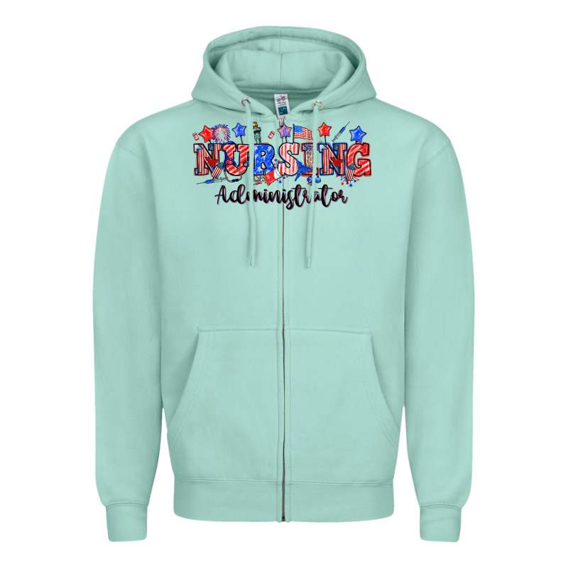 4th Of July Nursing Administrator Zipper Hoodie by NancyCooperArtShop | Teevron