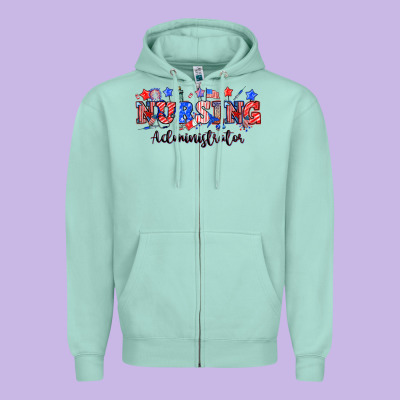 4th Of July Nursing Administrator Zipper Hoodie Designed By Nancycooperartshop