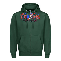 Sports Green 4th of july nursing administrator Zipper Hoodie - NancyCooperArtShop