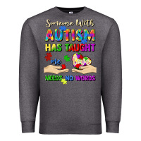 Charcoal Heather someone with autism has taught me love needs no wo Premium Sweatshirt - Artiststas