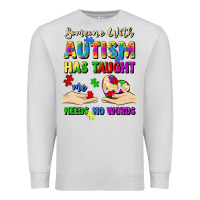 Dove Grey someone with autism has taught me love needs no wo Premium Sweatshirt - Artiststas