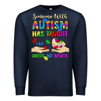 Navy someone with autism has taught me love needs no wo Premium Sweatshirt - Artiststas